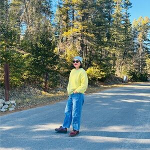 Blue rabbit hair scarf
